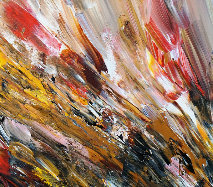 Detail des abstrakten Gemäldes im Großformat