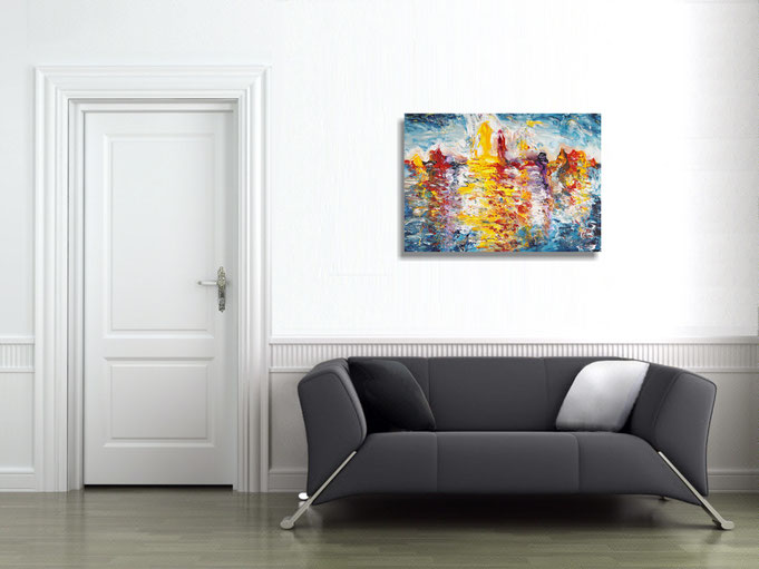 peter nottrott, Originalgemälde, acryl, blau,  maritim, Meer, Wasser, Wind, Wellen 