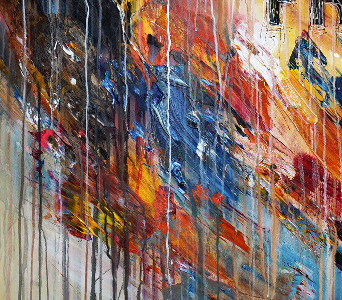 Details des abstrakten Gemälde des Kunstmalers Peter Nottrott
