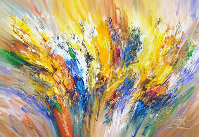 Abstraktes Acrylbild modern, leinwand