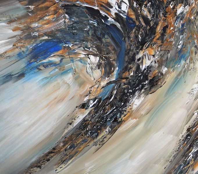 Detail des abstrakten, naturinspirierten Gemäldes von Peter Nottrott