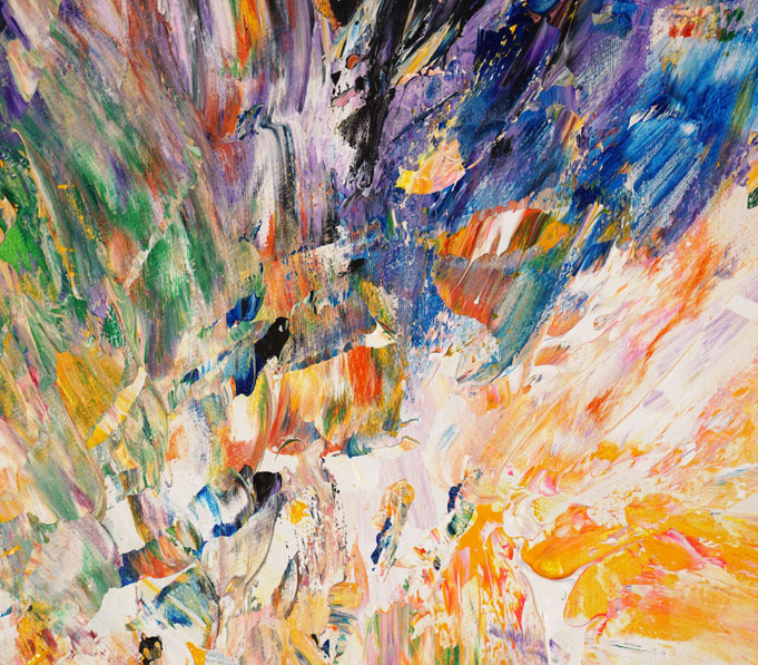 Detailfoto des abstrakten Gemäldes von Peter Nottrott