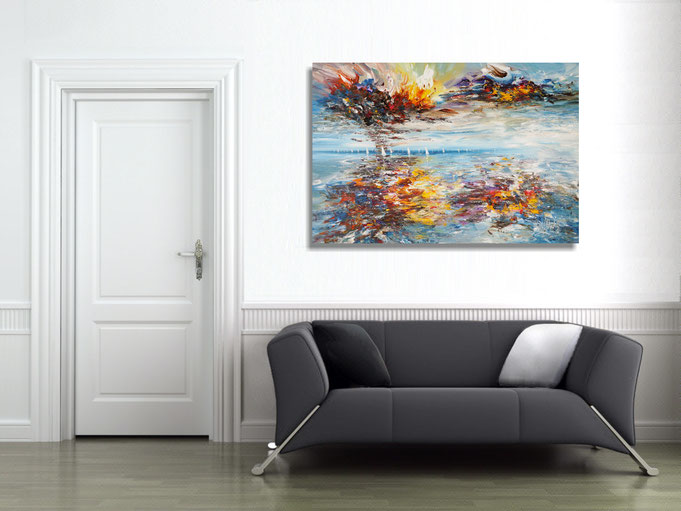 peter nottrott, Originalgemälde, acryl, blau,  maritim, Meer, Wasser, Wind, Wellen 