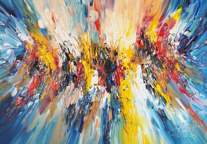 Abstraktes Acrylbild modern, leinwand
