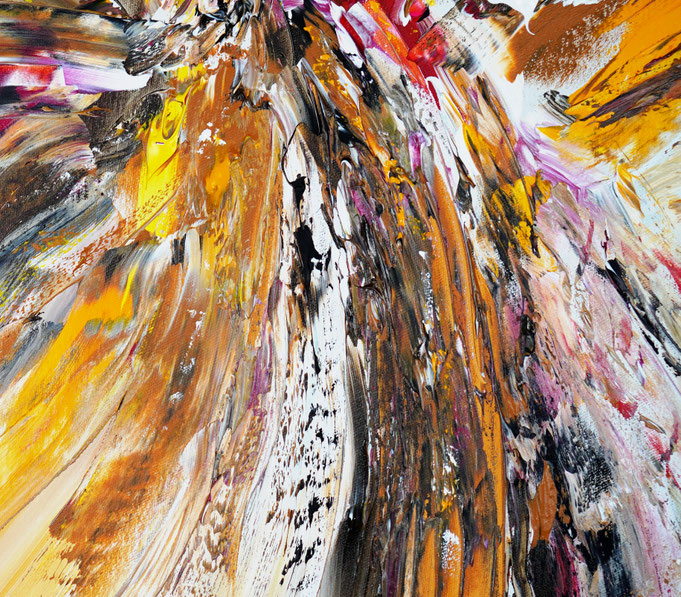 Detail des abstrakten, naturinspirierten Gemäldes von Peter Nottrott