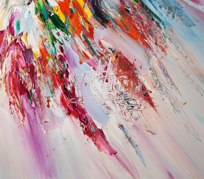 Detailfoto des abstrakten Gemäldes von Peter Nottrott