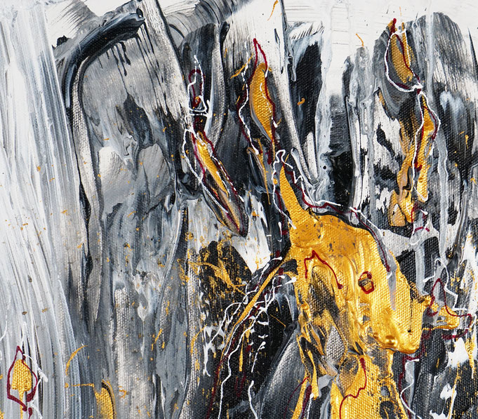 Detail des abstrakten Gemäldes des Kunstmalers Peter Nottrott