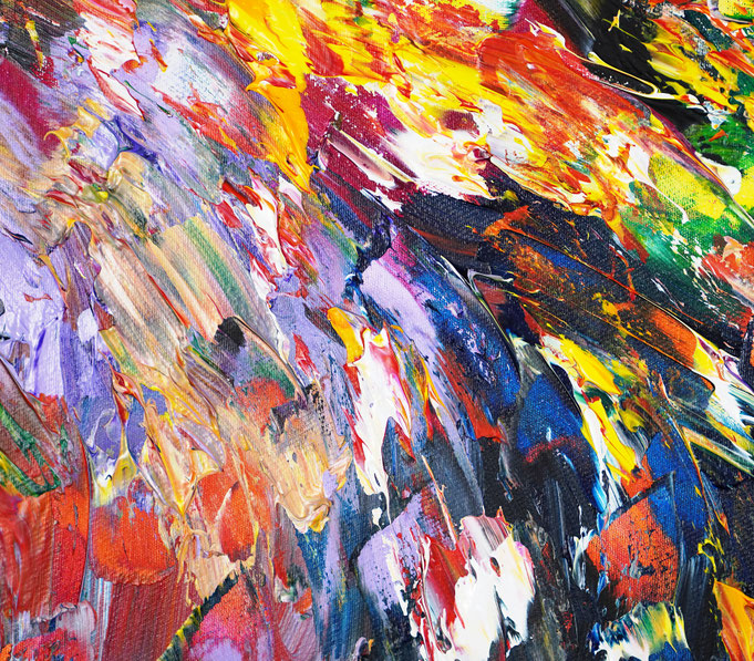 Detail des intensiven, abstrakten Gemäldes