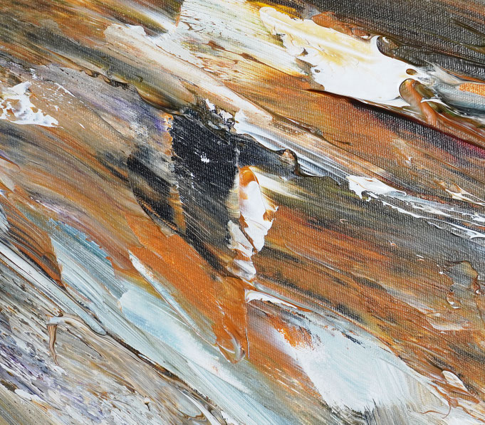 Detail des abstrakten, naturinspirierten Gemäldes von Peter Nottrott