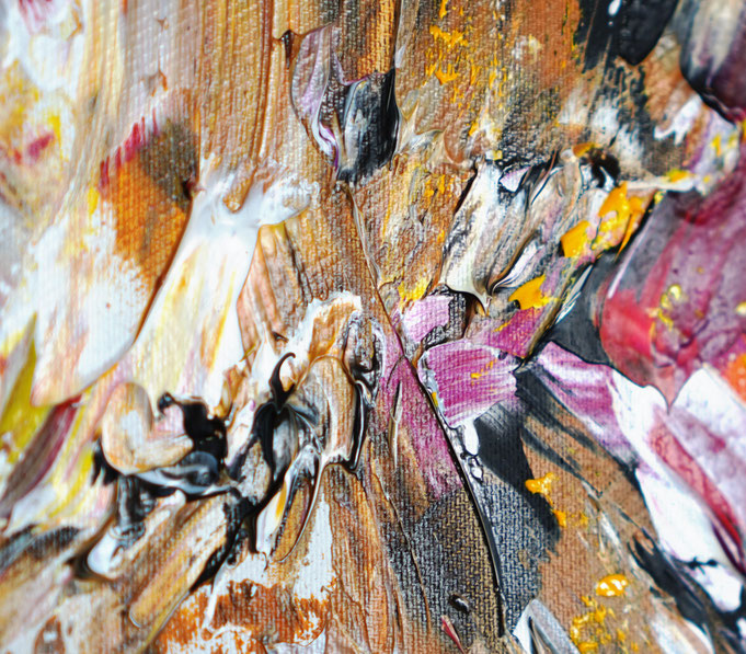 Detail des abstrakten, naturinspirierten Gemäldes von Peter Nottrott