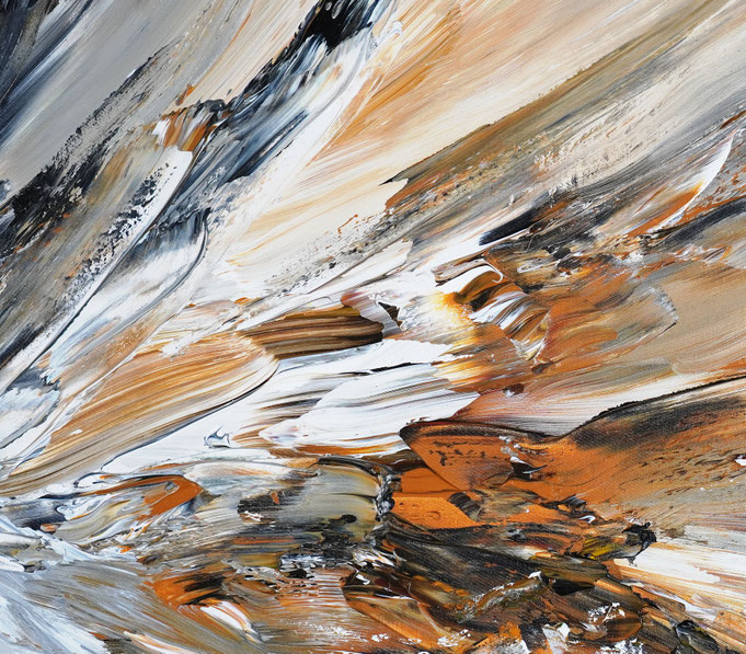 Detail des abstrakten, naturinspirierten Gemäldes von Peter Nottrott