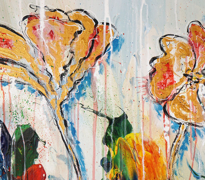 Detail des floralen Gemälde des Künstlers Peter Nottrott