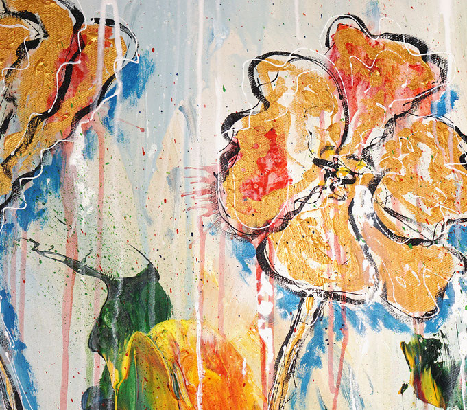 Detail des floralen Gemälde des Künstlers Peter Nottrott