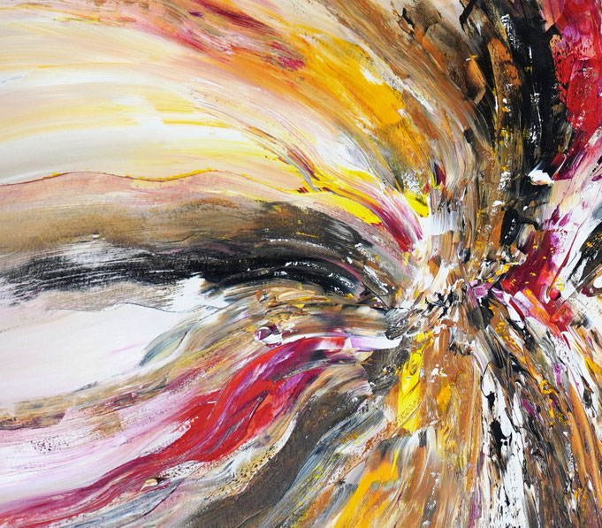 Detail des abstrakten, naturinspirierten Gemäldes von Peter Nottrott