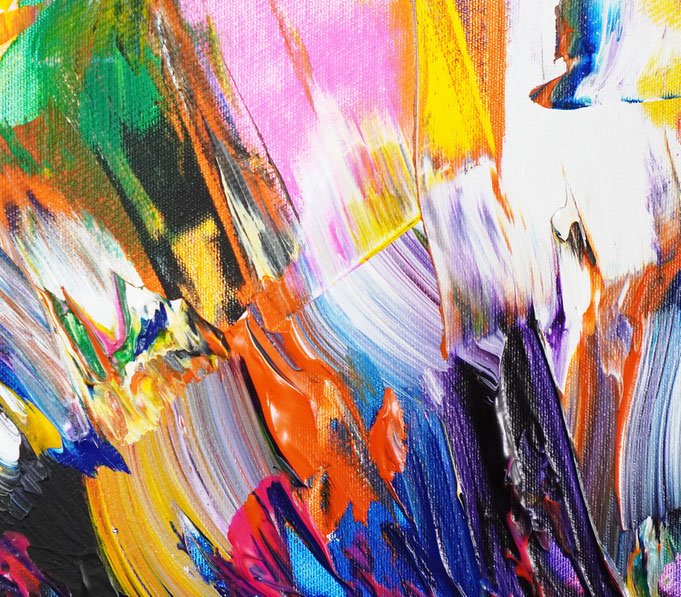 Detail des abstrakten, großen Gemäldes vom Kunstmaler Peter Nottrott