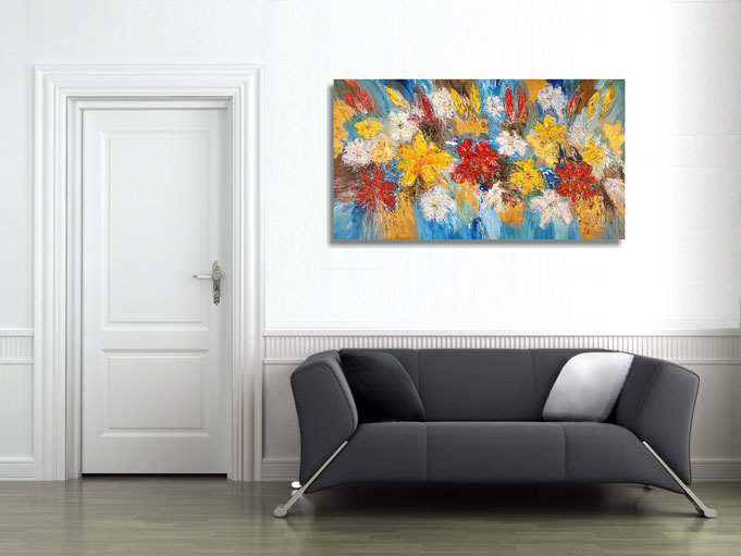 Raumbeispiel: An der Wand entfaltet das Gemälde seinen Charme