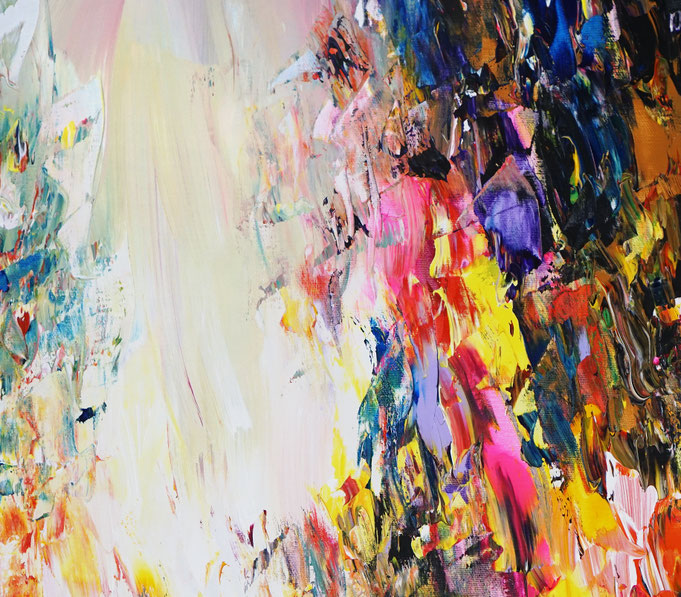 Detail des intensiven, abstrakten Gemäldes
