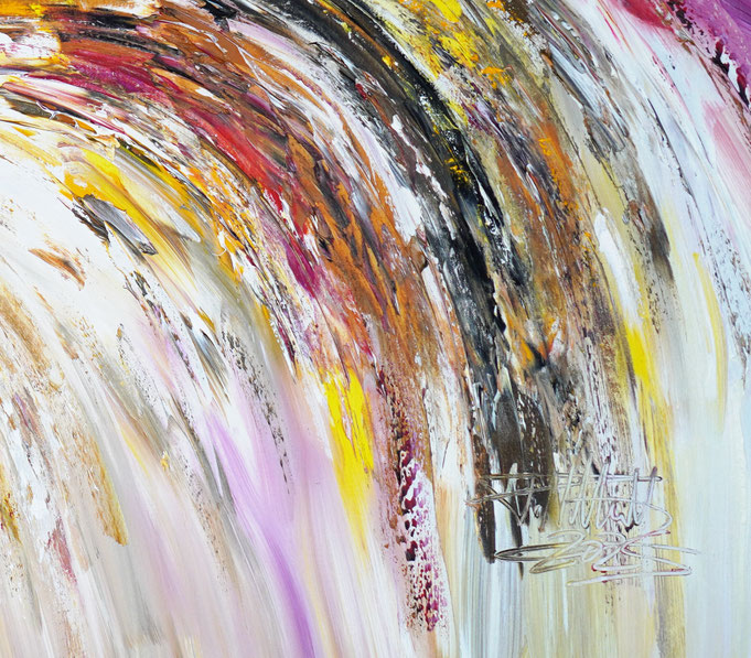 Detail des abstrakten, naturinspirierten Gemäldes von Peter Nottrott