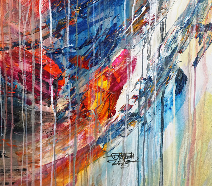 Detail aus dem abstrakten Gemälde des Kunstmalers Peter Nottrott