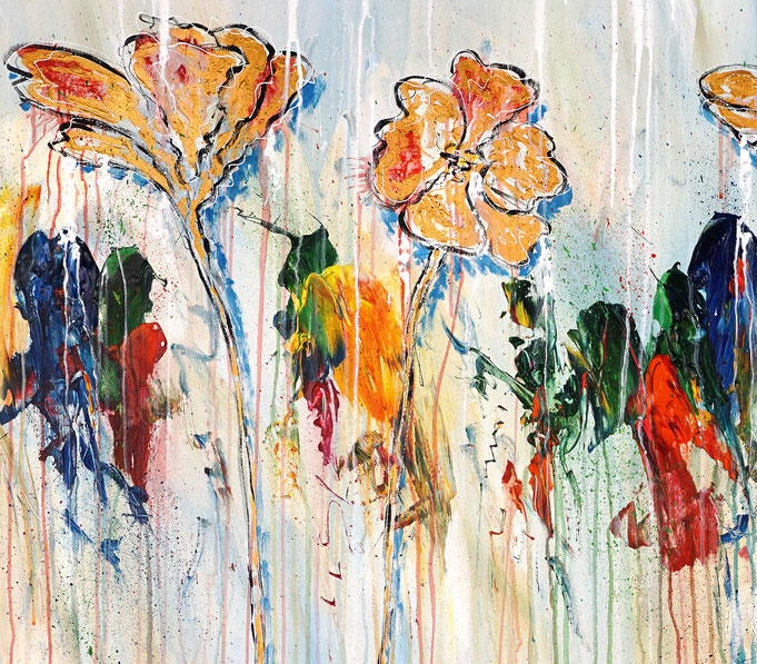 Detail des floralen Gemälde des Künstlers Peter Nottrott