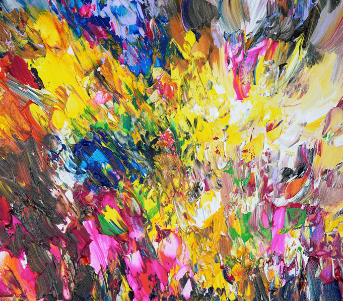 Detail aus dem abstrakten Gemälde des Kunstmalers Peter Nottrott