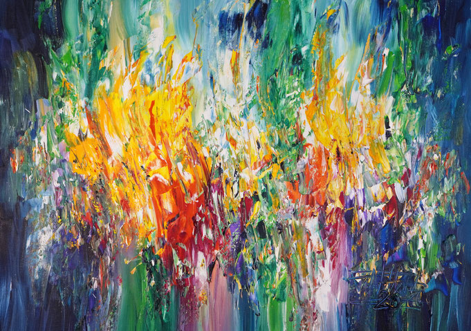 Abstraktes Acrylbild modern, leinwand