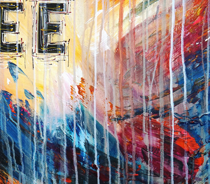 Detail aus dem abstrakten Gemälde des Kunstmalers Peter Nottrott