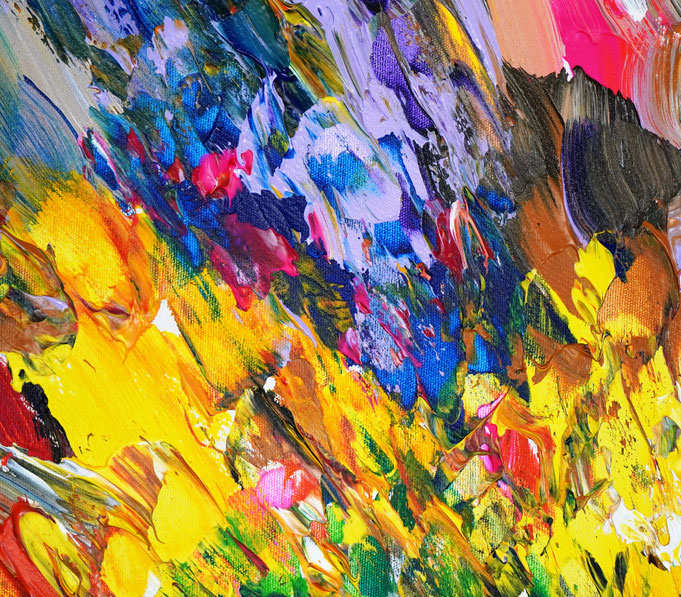 Detail aus dem abstrakten Gemälde des Kunstmalers Peter Nottrott