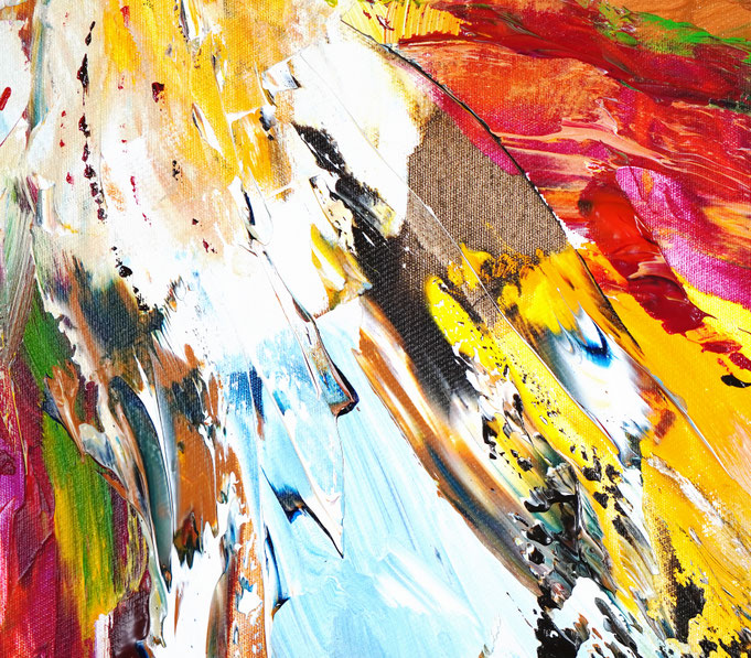 Detail des abstrakten, großen Gemäldes vom Kunstmaler Peter Nottrott