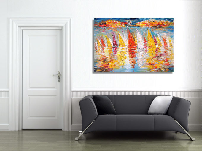 peter nottrott, Originalgemälde, acryl, blau,  maritim, Meer, Wasser, Wind, Wellen 