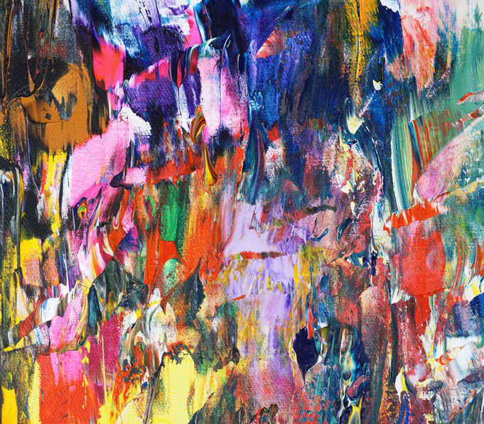 Detail des intensiven, abstrakten Gemäldes