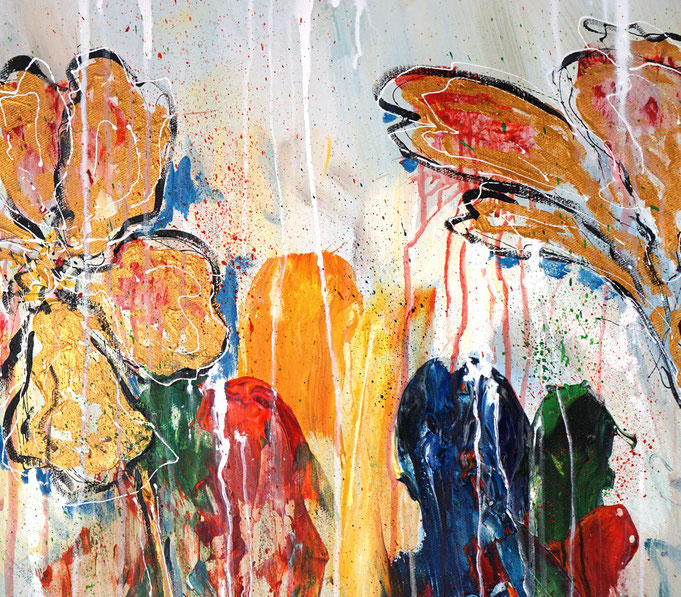 Detail des floralen Gemälde des Künstlers Peter Nottrott