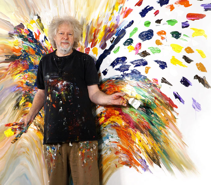 im Malprozess: Making of Celebration XXXL 1