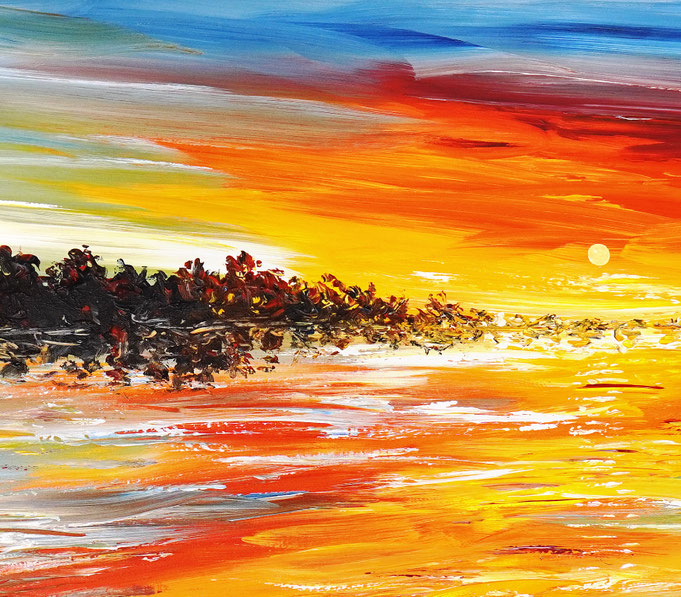 Detail des Sonnenuntergangsgemäldes