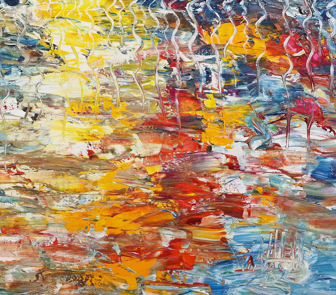 Detailfoto des Gemäldes "Romantic Seaside Sailing M 1", Acryl auf Leinwand