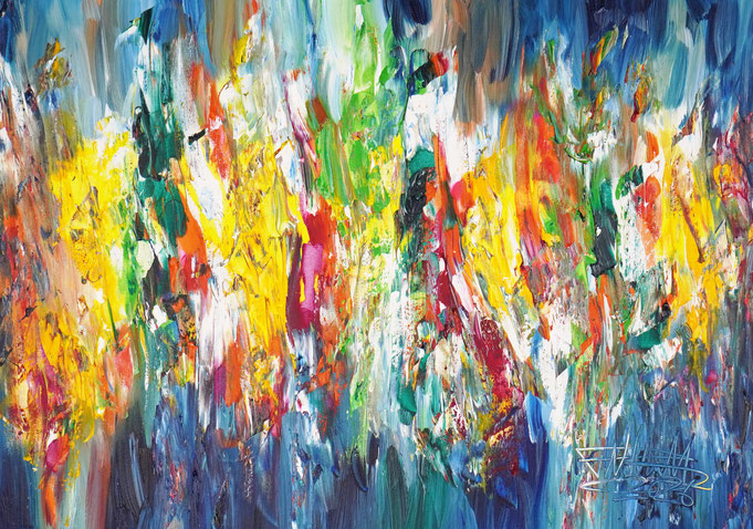 Abstraktes Acrylbild modern, leinwand