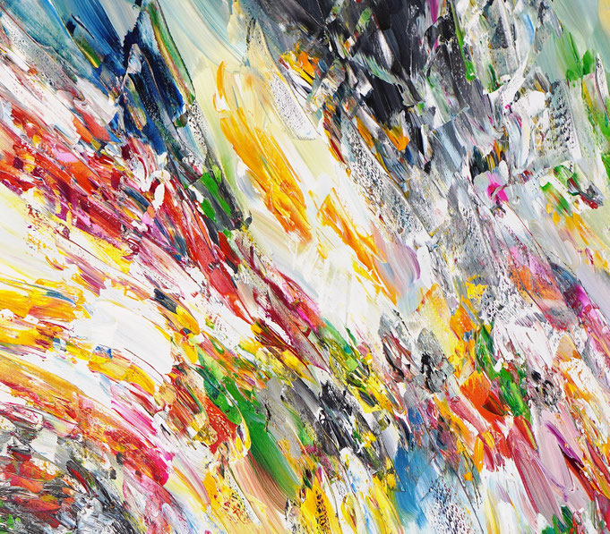 Detail aus dem abstrakten Gemälde des Kunstmalers Peter Nottrott