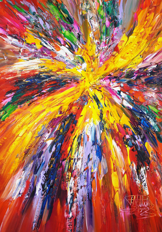 Abstraktes Acrylbild modern, Leinwand Original