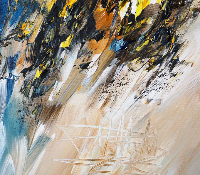 Detail des abstraktes Gemäldes des Kunstmalers Peter Nottrott