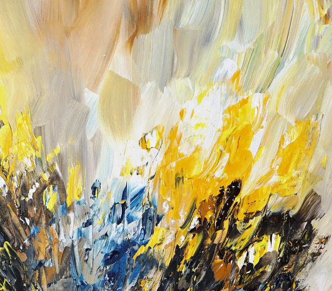 Detail des abstraktes Gemäldes des Kunstmalers Peter Nottrott