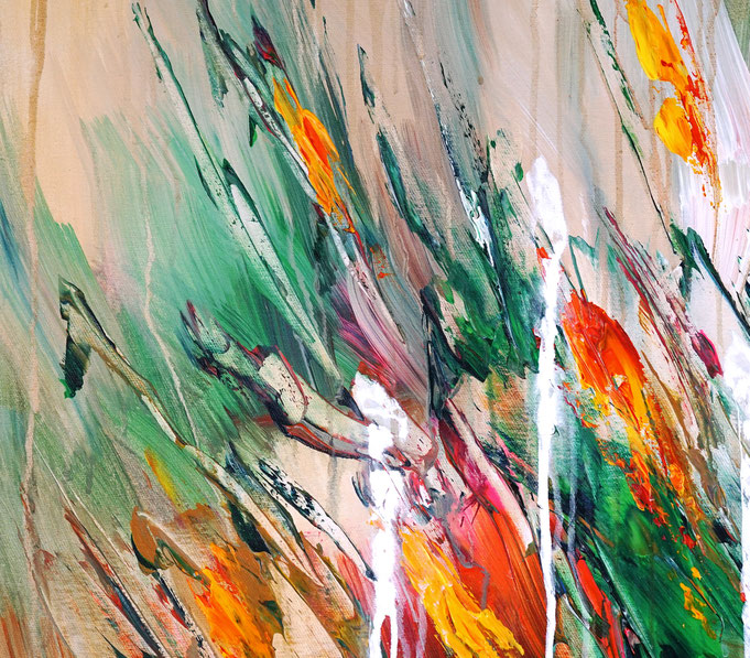 Detail des floralen Gemälde des Künstlers Peter Nottrott