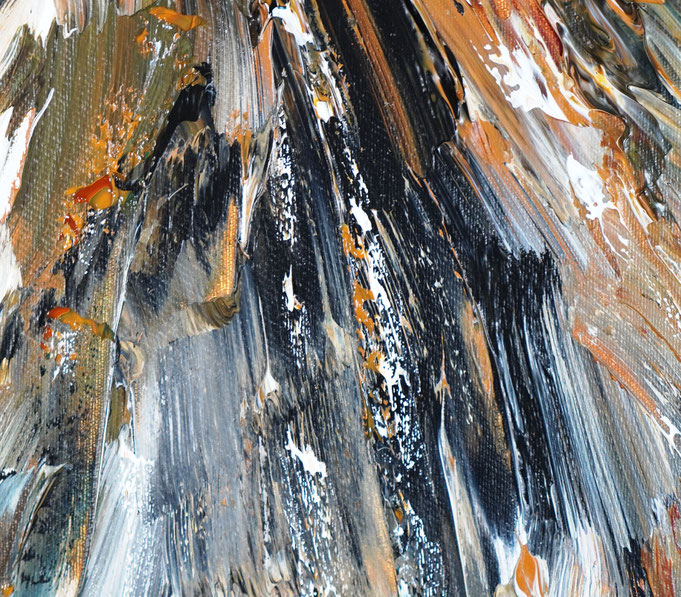 Detail des abstrakten, naturinspirierten Gemäldes von Peter Nottrott
