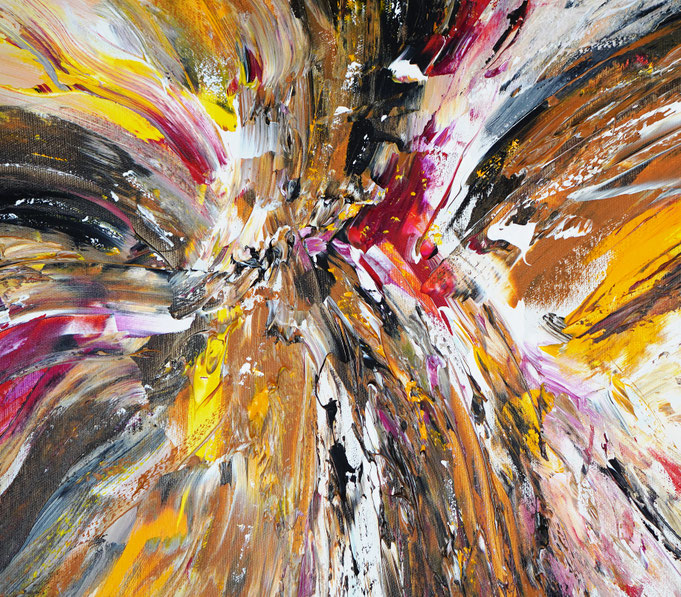 Detail des abstrakten, naturinspirierten Gemäldes von Peter Nottrott
