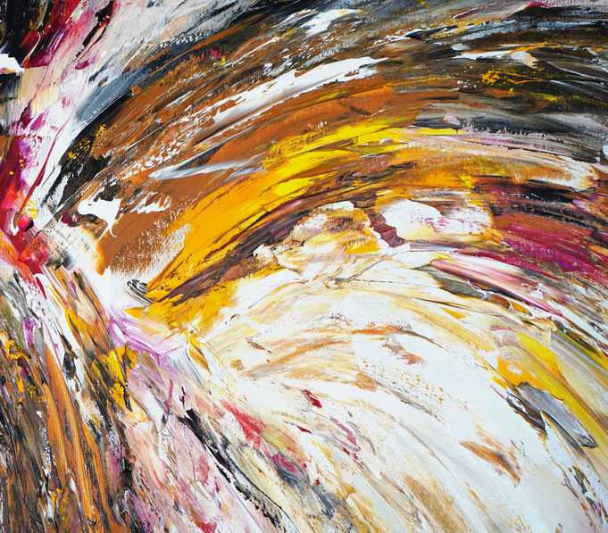 Detail des abstrakten, naturinspirierten Gemäldes von Peter Nottrott
