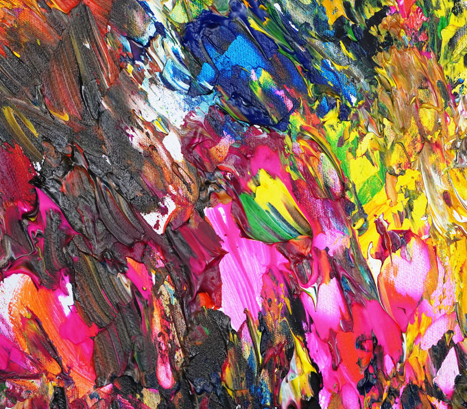 Detail aus dem abstrakten Gemälde des Kunstmalers Peter Nottrott