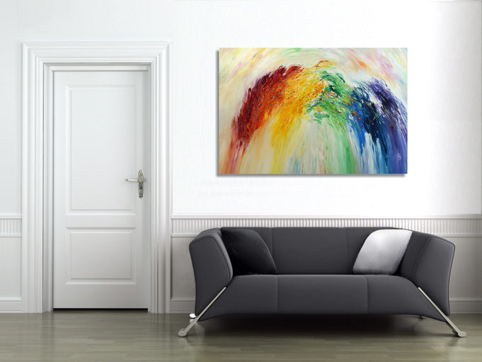 Abstraktes, modernes Gemälde. Original in Acrylfarben auf Leinwand. 