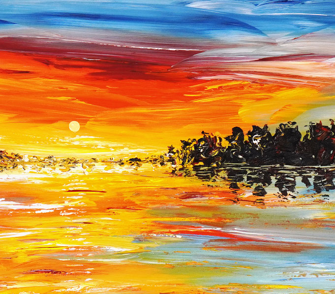 Detail des Sonnenuntergangsgemäldes