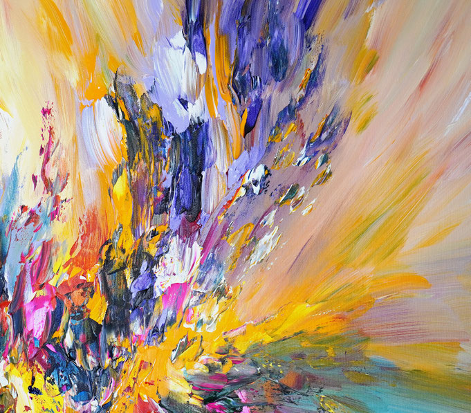 Detail aus dem abstrakten Gemälde des Kunstmalers Peter Nottrott