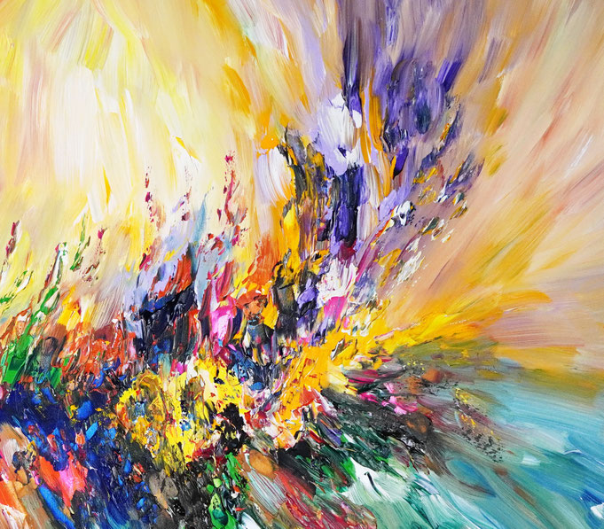 Detail aus dem abstrakten Gemälde des Kunstmalers Peter Nottrott