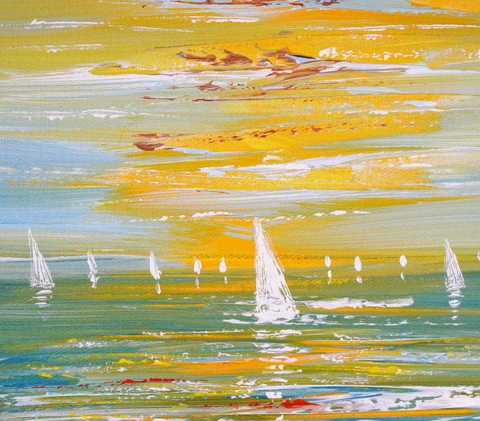 Detail des maritimen Segelbootgemäldes
